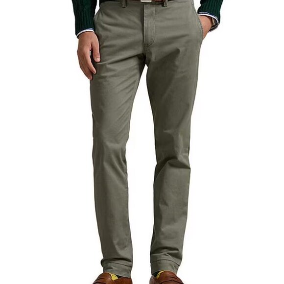 Polo Ralph Lauren Men's Stretch Slim Fit Chino Pants (Army Olive - Main Image